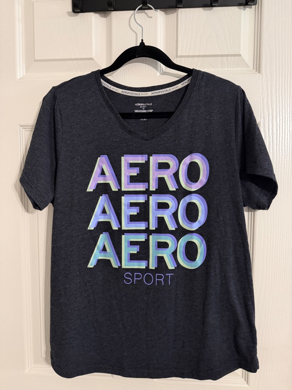 Aeropostale Sport Crewneck Tee - Charcoal with White Logo
